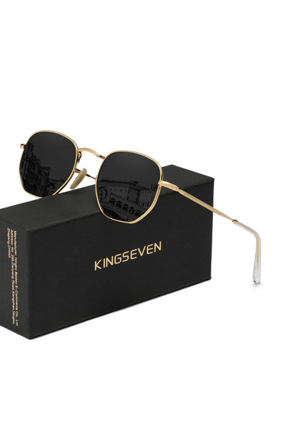 Choice3 Golden Gray KINGSEVEN Fashion Round Sunglasses Polarized UV400 Women ...