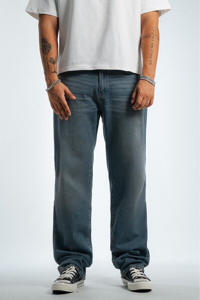 GRJ denim Concrete Mist Baggy Fit Blue Men's Jeans