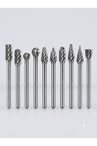 mucize CARPİDE KARBON ÇELİK AHŞAP METAL OYMA SETİ FREZE SETİ GRAVÜR UCU 10PCS...