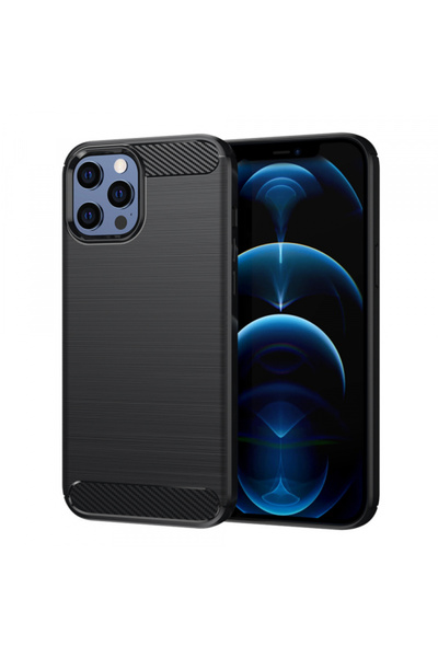 Apple Husa pentru iPhone 12 Pro Max, Techsuit, Carbon, Neagra