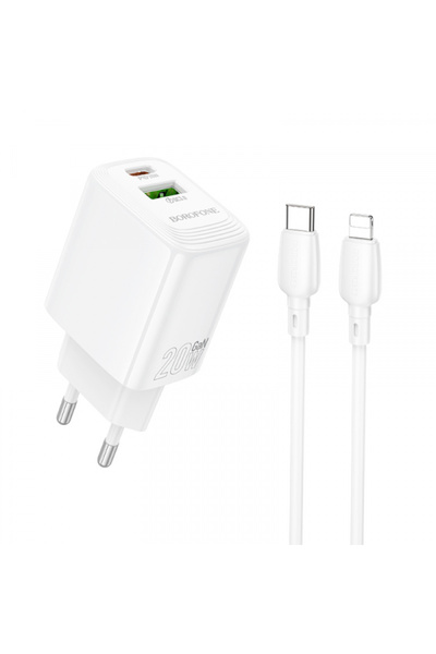 Apple Incarcator Retea Cu Cablu Lightning Borofone BN27 Fuente, 20W, 3A, 1 x ...