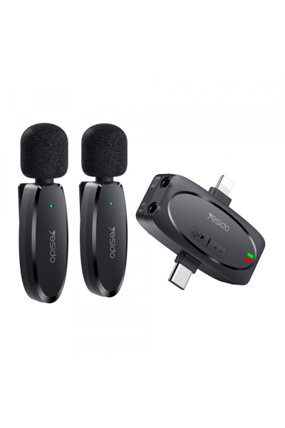 Yesido Lavaliera KR15, USB-C / Lightning, Set 2 bucati, Neagra