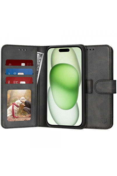 Apple Husa pentru iPhone 15 Plus, Techsuit, Diary Book, Neagra