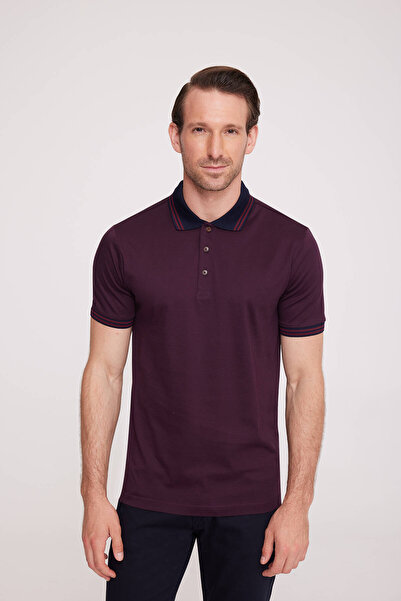 Ysf Erkek Bordo Polo Yaka Desenli TShirt