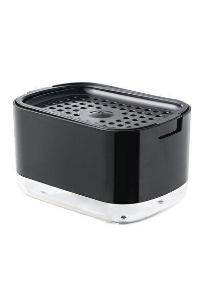 Choice black 1PC Oval Plastic Soap Dispenser with Sponge Holder, Kitchen Pres...