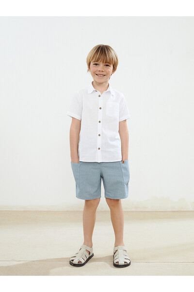 LC Waikiki Two Mt Shop Quality Lcw Kids Blue Linen Blend Embroidered Standard...