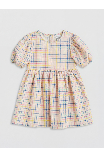 LC Waikiki Original Oval Collar Plaid Girls' Dress