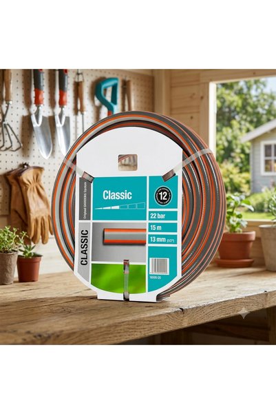 ENLIS 15m 13 mm 1/2" Örgülü Bahçe Hortumu 22 Bar Basınca Dayanıklı UV Korumalı Kaliteli Bahçe Hortum