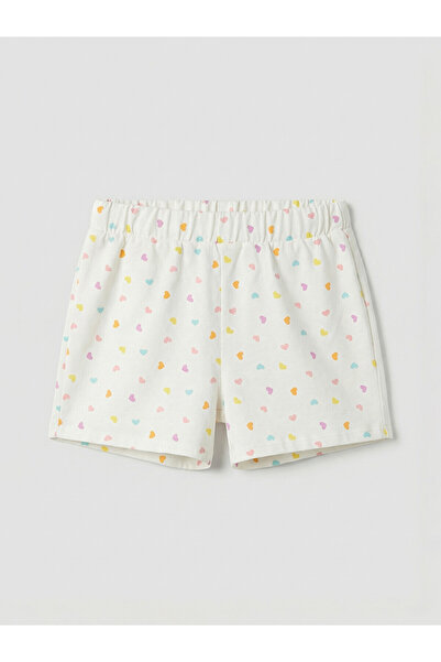 LC Waikiki Two Mt Shop Quality Ecru Patterned Short Girls' Shorts