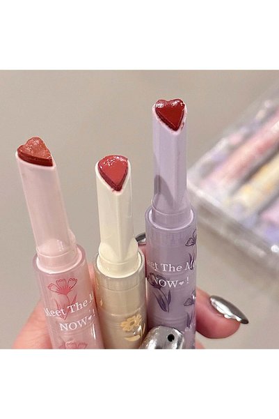 Gege Bear Glass Shine, Heart-Shaped Number 02 Lipstick – Soft Appearance, New Extra B Series