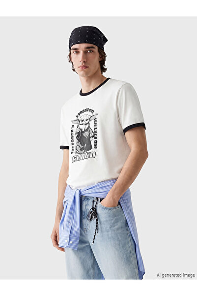LC Waikiki T-Shirts - Ecru - Regular fit