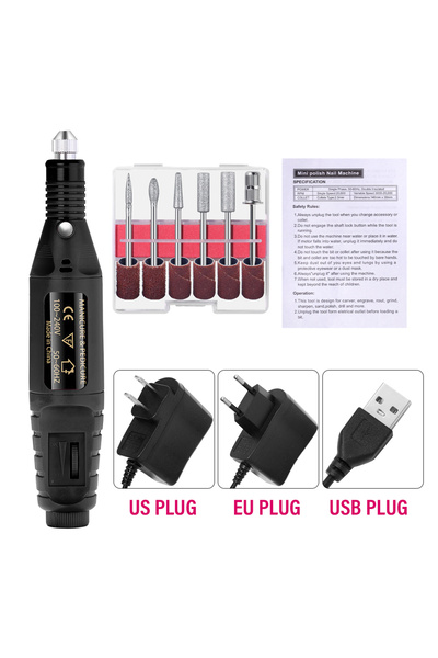 choice2 EU Black YIKOOLIN Electric 20000 RPM Nail Drill Kit Portable Nail Fil...