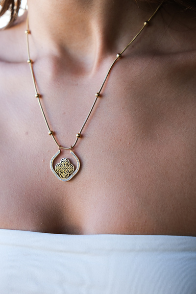 Serenite Collection Horn Steel Necklace