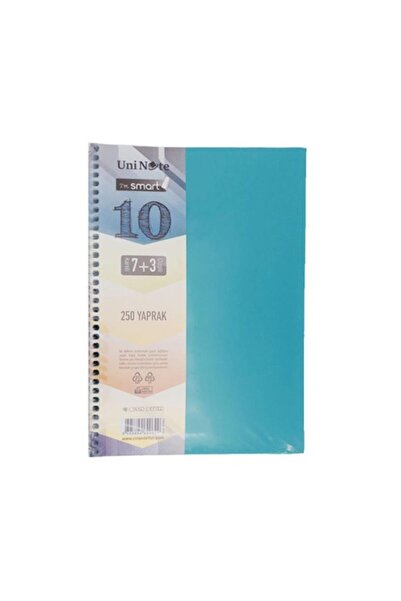 ÇINAR DEFTER دفتر ملاحظات A4 بغلاف بلاستيكي ذكي، 250 ورقة، 7+3 أقسام، حلزوني
