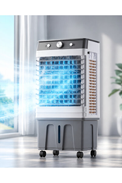 Generic Brand Răcitor de Aer Evaporativ Portabil 12 L cu Suport, Ventilator c...