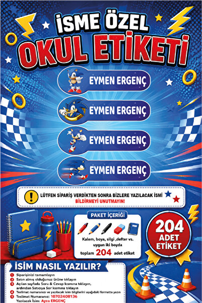 Ayza Tasarım Kalem Defter Kitap Etiketi İsim Etiketi Kişiye Özel Yapışkanlı E...