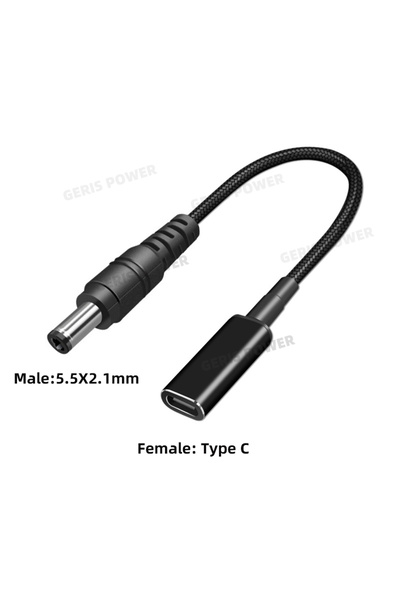 Choice موصل محول شاحن الكمبيوتر المحمول USB C إلى 5.5X2.1 65 واط من النوع C P...