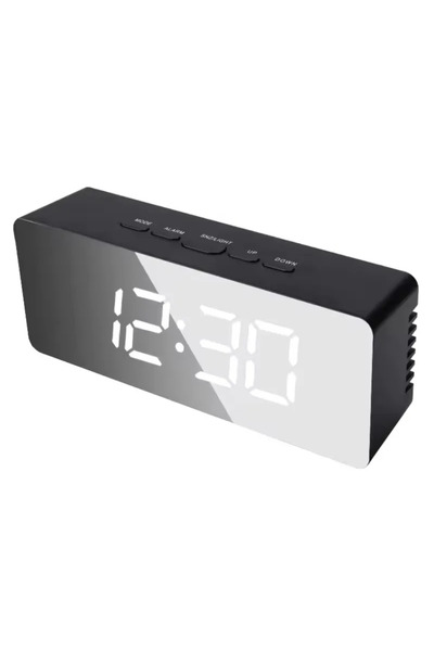 Choice1 black Mirror LED Digital Alarm Clock with Temperature Display and Sma...