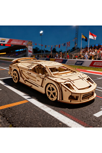 Choice WHITE 3D Wooden Puzzle Sports Car Model Fun and Educational DIY Gift C...