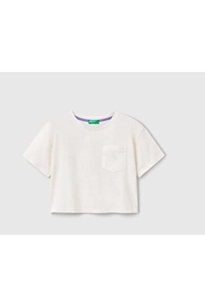 United Colors of Benetton Girl's 3I1Xc10N8 Pocket Detail T-Shirt Gkb0021