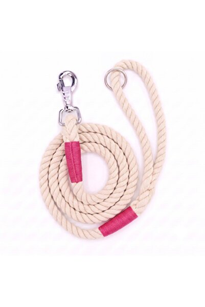 Lusi Doog White Dog Walking Leash Dog Walking Strap Natural Cotton Rope Rope