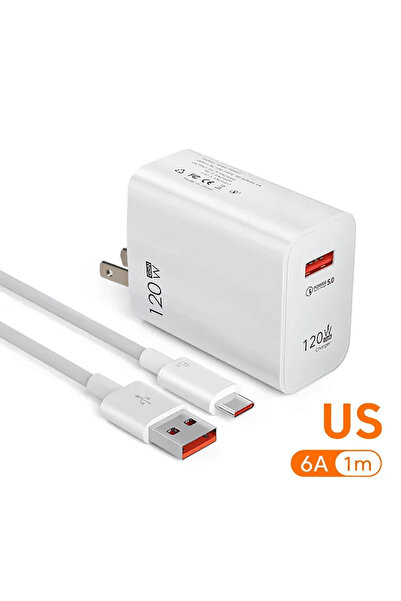 Choice مقبس أمريكي 6A كابل 120W GaN شاحن USB QC 3.0 مقبس أوروبي/أمريكي محول ش...