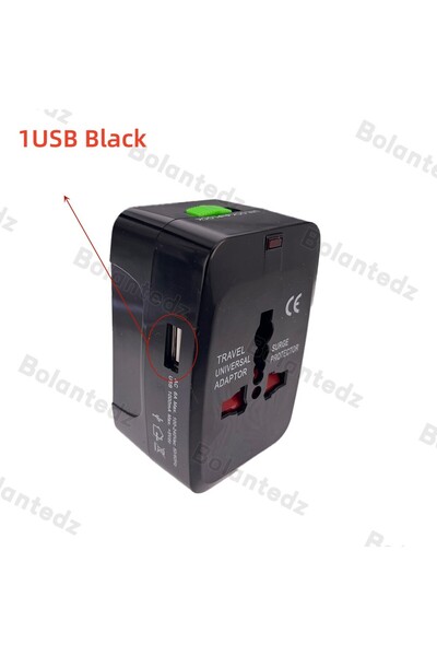 Choice محول طاقة عالمي متعدد الاستخدامات أسود اللون، مزود بمنفذي USB ومنفذ من...