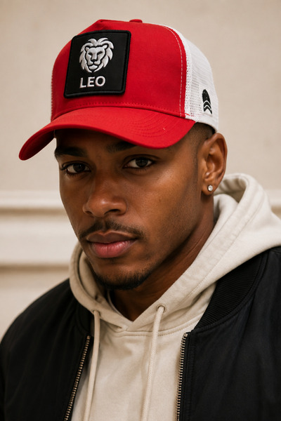 all hats Leo Patch Detailed Mesh Cap |   Animal Pattern Trucker Cap