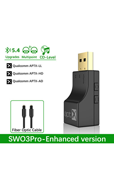 Choice جهاز إرسال صوت QCC-SW03Pro APTX USB مزود بألياف بصرية وبلوتوث وaptX-Ad...