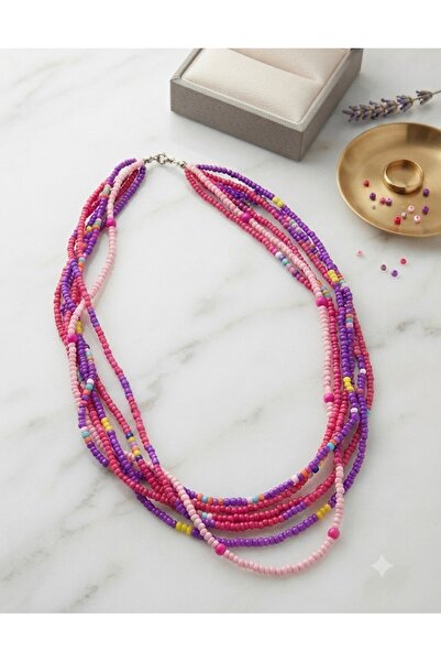 Mimoza Accessories قلادة متعددة الألوان بدرجات الباستيل