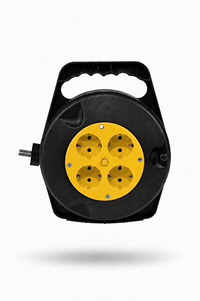 Otto Prelungitor cu 4 prize Schuko, cablu de 10 m, negru-galben