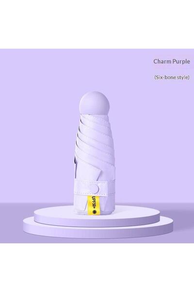 Choice9 مظلة سفر صغيرة مدمجة من الحديد 6K باللون الأرجواني، مظلة حماية من الأ...