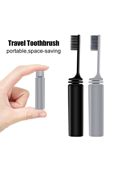 Choice black Travel Toothbrush Outdoor Camping Portable Folding Small Tooth B...