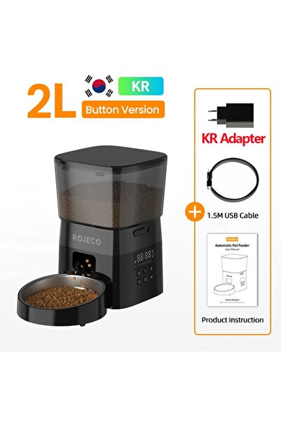 Choice 2L With KR Plug ROJECO Automatic Pet Feeder Button Version Auto Cat Fo...