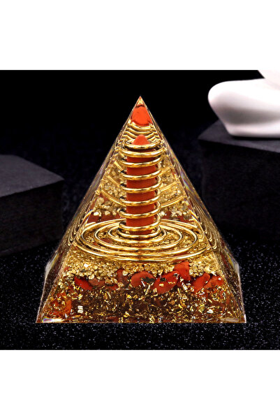 Choice P5-Red Natural Crystal Energy Generator Pyramid Peridot Gold Sandstone...