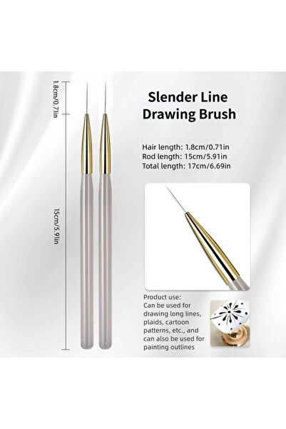 Choice Line Brush 2PCS 5Pcs Professional Nail Art Liner Brushes Set Fine Line...