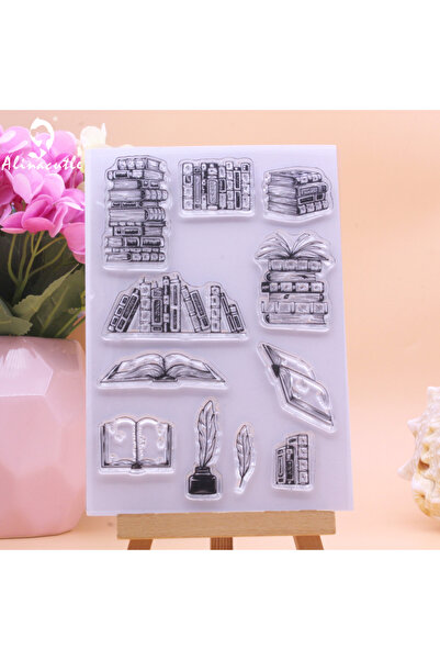 Choice Alinacutle CLEAR STAMPS Book Library Knowledge DIY Scrapbooking Card A...