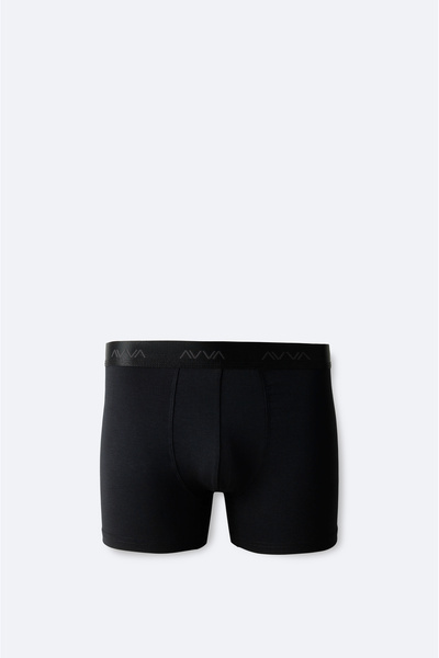 Avva Erkek Siyah Basic Soft Touch Tekli Regular Fit Boxer B009537