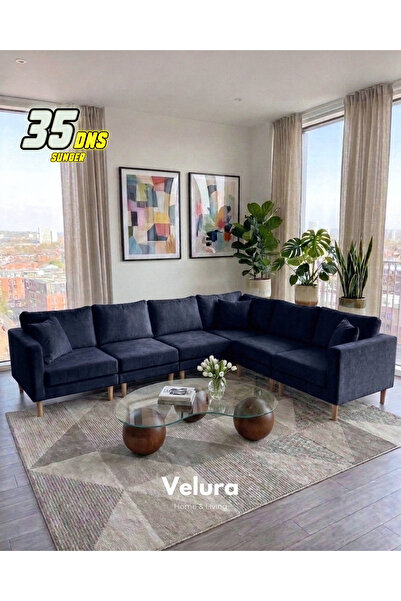 Velura Home & Living Armin Akıllı 6 Modül Köşe Koltuk Takımı & Modüler Yatakl...