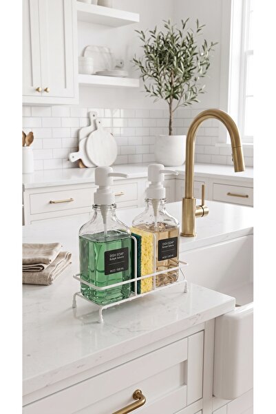 NTC METAL Set of 2 Glass Liquid Soap Dispensers |   Thermoplastic Coating |  ...