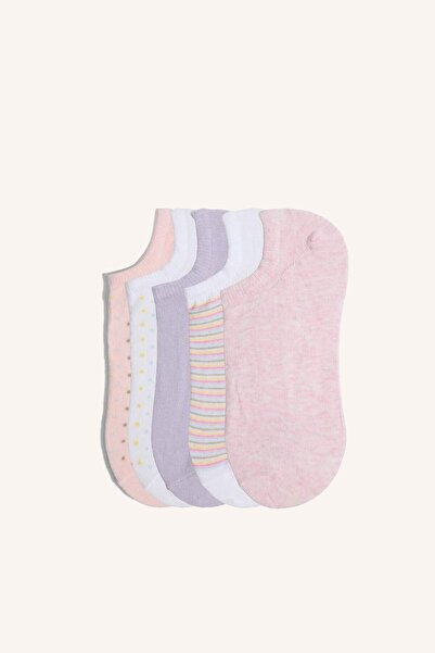 DeFacto Women's Invisible 5-Piece Cotton Sneaker Socks I3475Axns