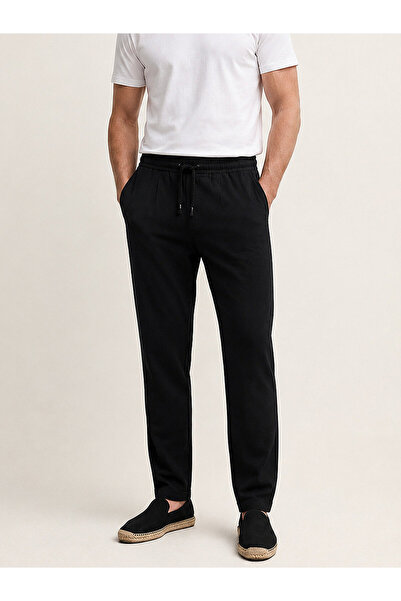 Xint Erkek Siyah Pamuk Dokulu Slim Fit Jogger