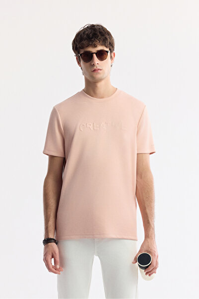 Avva Men's Powder Crew Neck Printed Bi-Stretch Interlock Regular Fit T-Shirt ...