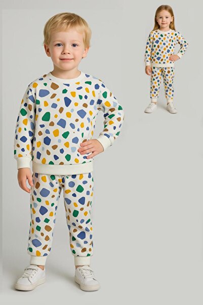 Bubito Unisex Bebek Çocuk Pamuklu 2'li Alt Üst Takım - Çok Renkli