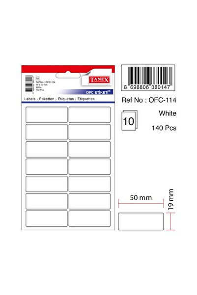 Tanex Офис етикет Ofc-114 Бял