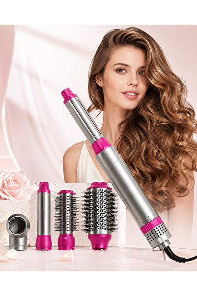 ULELAY 5 în 1 Styler electric de păr multifuncțional: pieptene rotativ cu șuv...