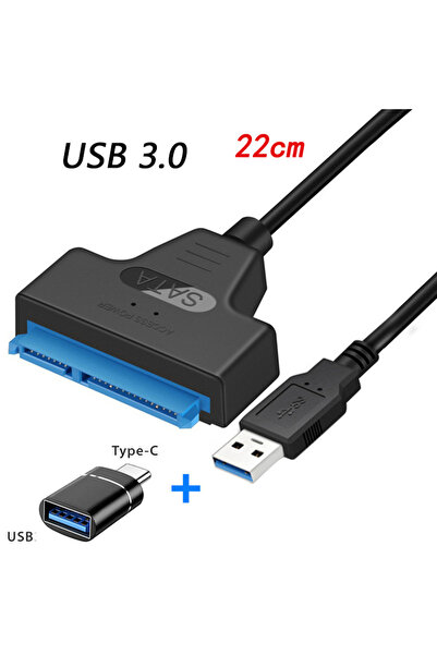 Choice كابل USB 3.0 بطول 22 سم مع وصلة OTG من SATA إلى USB، محول USB 3.0 / Ty...