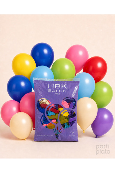 HBK Balon Pastel 11" Balon Hbk Mixed 100Pcs