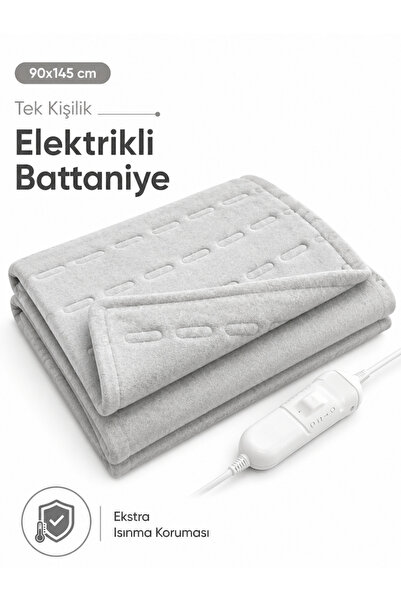 BEYLİNİ OMAK Tek Kişilik Elektrikli Battaniye Tam Güvenlikli Dayanıklı Çift K...