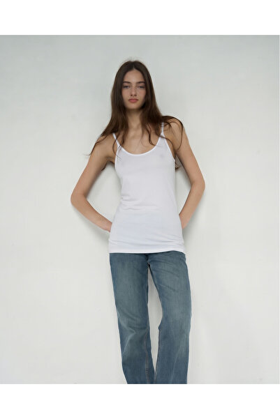 Utku 100% Cotton Women's Ribbed Lycra Undershirt - Breathable Casual Undergar...